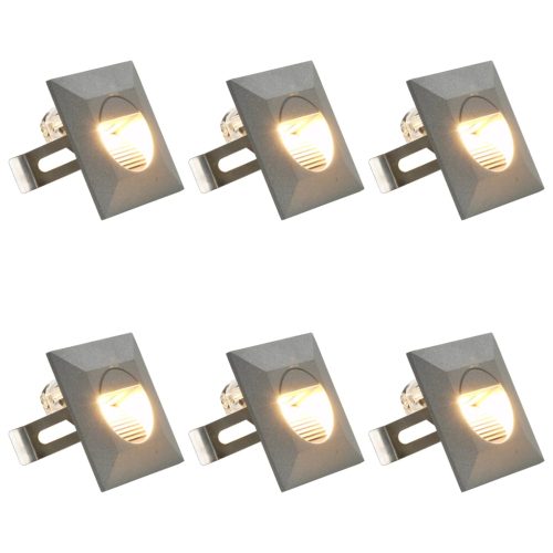 Lampade Da Parete Da Esterno A Led 6 Pz 5 W Argento Quadrate