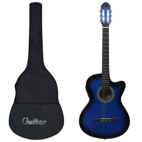 Set Chitarra Western 12 Pz Con Equalizzatore E 6 Corde Blu