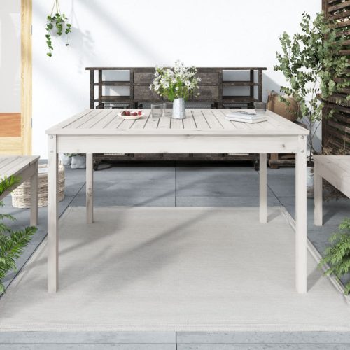 Tavolo Da Giardino Bianco 121×82,5×76 Cm Legno Massello Di Pino