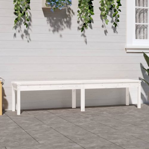 Panca Giardino 2 Posti Bianca 203,5x44x45cm Legno Massello Pino