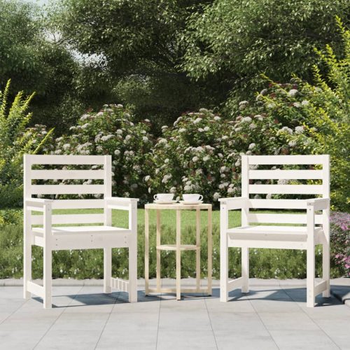 Sedie Da Giardino 2pz Bianche 60x48x91cm Legno Massello Di Pino