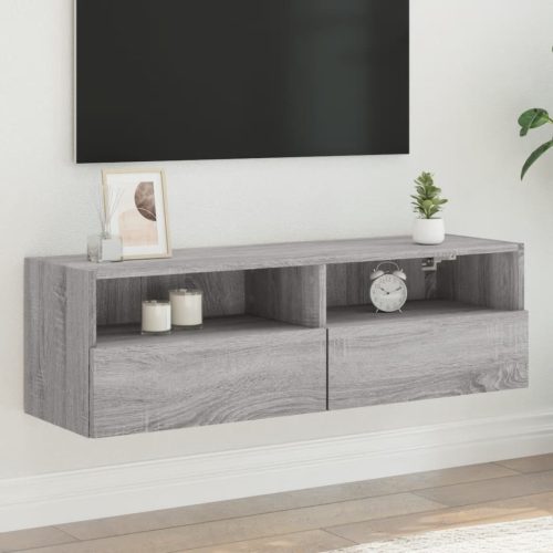 Mobile Tv A Parete Grigio Sonoma 100x30x30 Cm Legno Multistrato