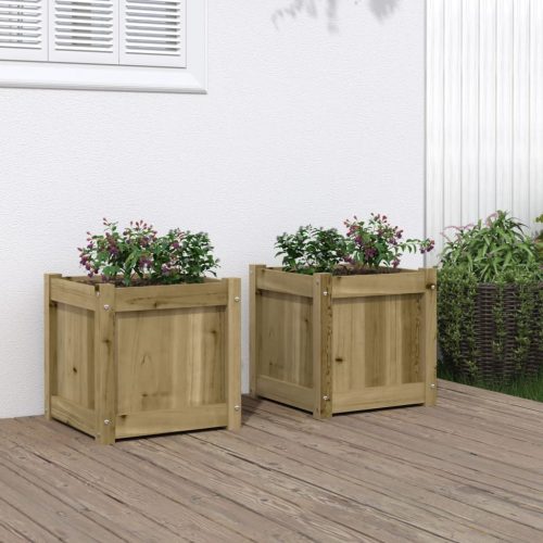 Fioriere Da Giardino 2 Pz In Legno Di Pino Impregnato