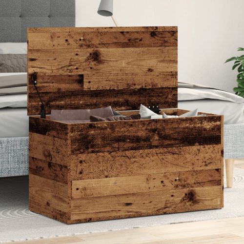 Cassapanca Legno Antico 84x42x46 Cm In Legno Ingegnerizzato