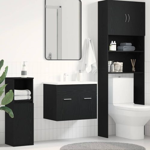 Mobile Lavabo Da Bagno Rovere Nero 60×38,5×46 Cm In Truciolato