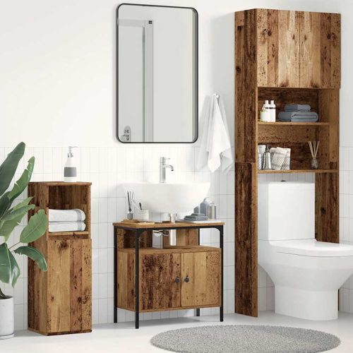 Mobile Lavabo Bagno Legno Antico 60x30x60 Cm Legno Multistrato