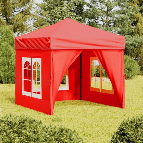 Tenda Per Feste Pieghevole Con Pareti Laterali Rosso 2×2 M