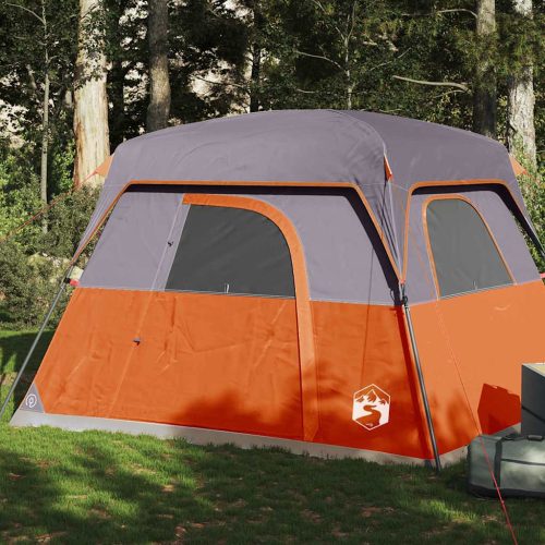 Tenda Da Campeggio A Cabina 4 Persone Arancione Impermeabile