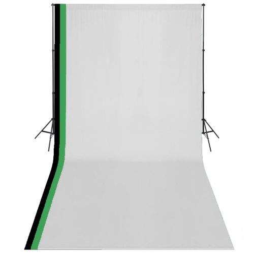 Kit Studio Foto Con 3 Fondali In Cotone Telaio Regolabile 3×6 M