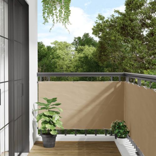 Paravento Da Balcone Beige 75×300 Cm In Tessuto Oxford