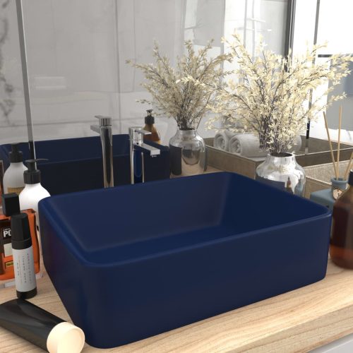 Lavandino Luxury Blu Scuro Opaco 41x30x12 Cm In Ceramica