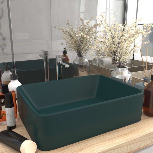 Lavandino Luxury Verde Scuro Opaco 41x30x12 Cm In Ceramica