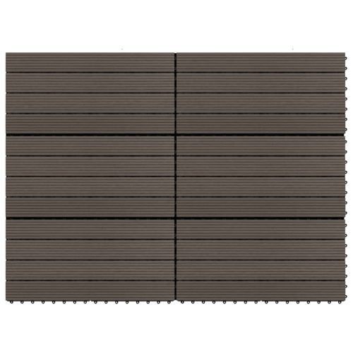 Piastrelle Per Decking Wpc 6 Pz 60×30 Cm 1,08 M² Marrone Scuro