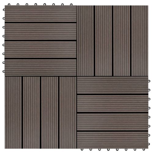 Piastrelle Per Decking 22 Pz 30x30cm 2mq In Wpc Marrone Scuro