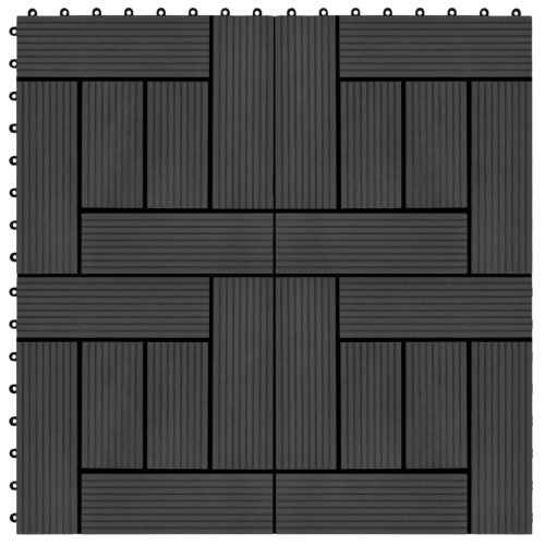 Piastrelle Per Decking 22 Pz 30x30cm 2mq In Wpc Nero