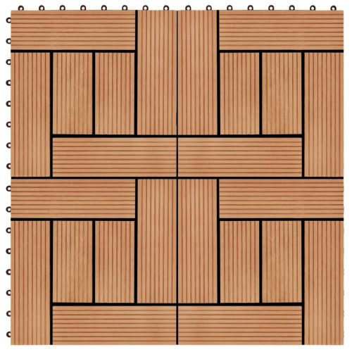 Piastrelle Per Decking 22 Pz 30x30cm 2mq In Wpc Colore Teak