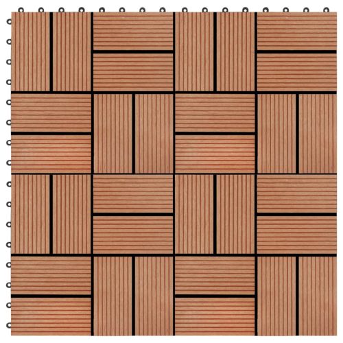 Piastrelle Per Decking 22 Pz 30x30cm 2mq In Wpc Colore Teak