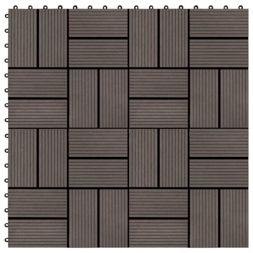 Piastrelle Per Decking 22 Pz 30x30cm 2mq In Wpc Marrone Scuro