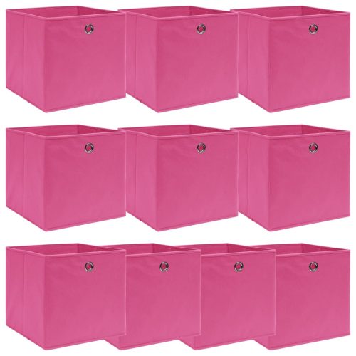 Scatole Portaoggetti 10 Pz Rosa 32x32x32 Cm Tessuto