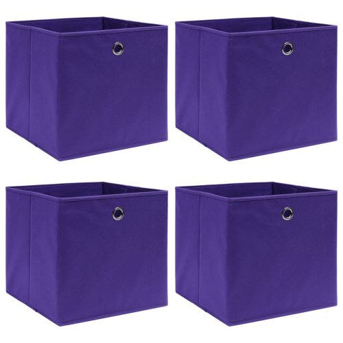 Scatole Portaoggetti 4pz Viola 32x32x32 Cm Tessuto