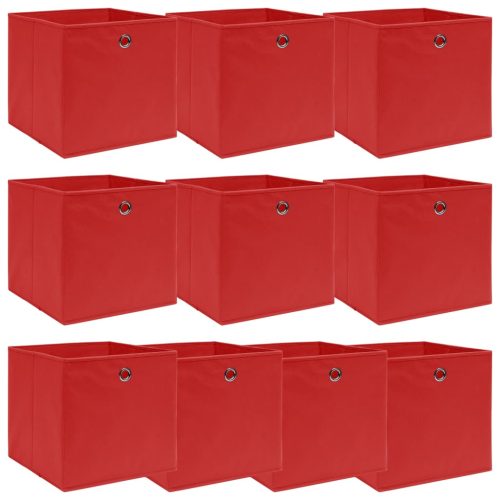 Scatole Portaoggetti 10pz Rosse 32x32x32 Cm Tessuto