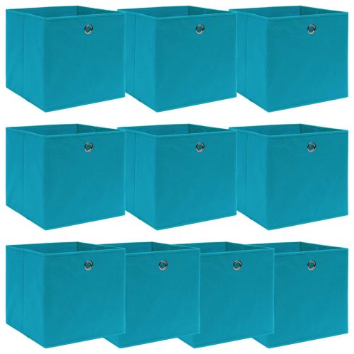 Scatole Portaoggetti 10pz Azzurre 32x32x32 Cm Tessuto