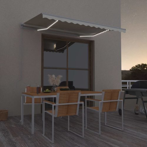 Tenda Da Sole Retrattile Manuale Con Led 300×250 Cm Crema