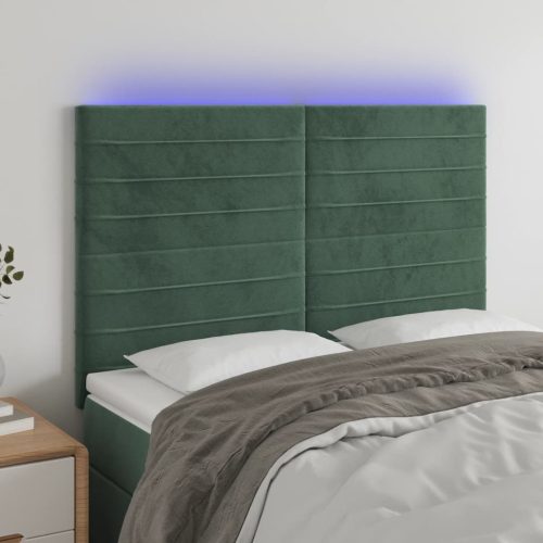 Testiera A Led Verde Scuro 144x5x118/128cm In Velluto