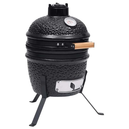 Barbecue Affumicatore 2 In 1 Kamado In Ceramica 56 Cm Nero