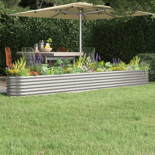 Letto Giardino Acciaio Verniciato A Polvere 332x40x36cm Argento