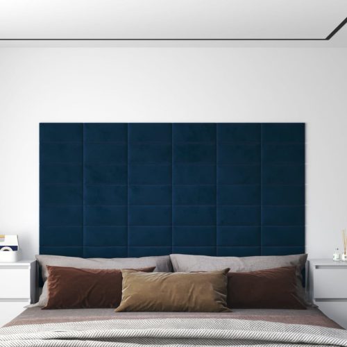 Pannelli Murali 12 Pz Blu 30×15 Cm In Velluto 0,54 m²