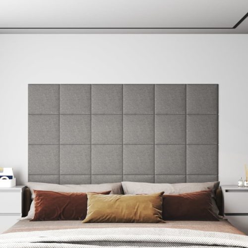 Pannelli Murali 12 Pz Grigio Chiaro 30×30 Cm In Tessuto 1,08 m²