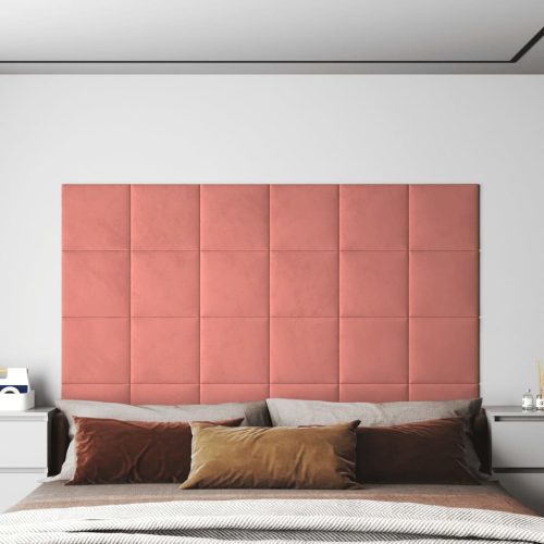 Pannelli Murali 12 Pz Rosa 30×30 Cm Velluto 1,08 m²