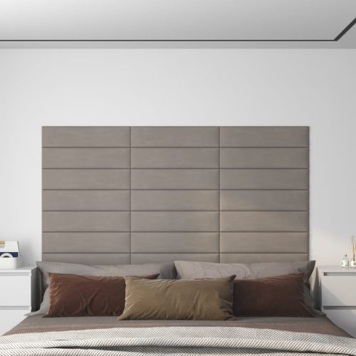 Pannelli Murali 12 Pz Grigio Chiaro 60×15 Cm Velluto 1,08 m²