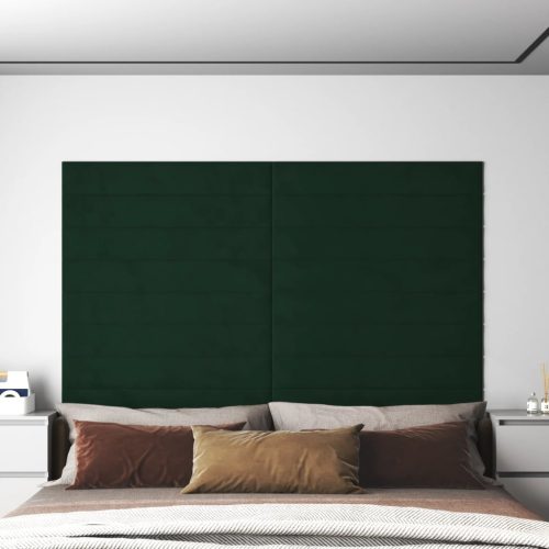 Pannelli Murali 12 Pz Verde Scuro 90×15 Cm Velluto 1,62 m²