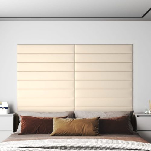 Pannelli Murali 12 Pz Crema 90×15 Cm Velluto 1,62 m²