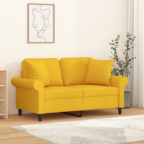 Cuscini Decorativi 2 Pz Giallo Chiaro 40×40 Cm In Tessuto