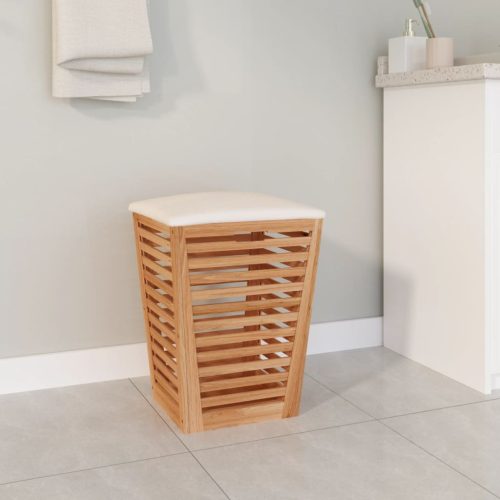 Sgabello Da Bagno 40,5×40,5×56 Cm In Legno Massello Di Noce