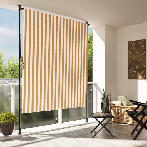 Tenda A Rullo Esterno Arancio Bianca 150×270 Cm Tessuto Acciaio