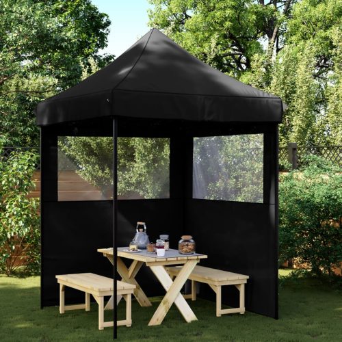 Tendone Per Feste Pieghevole PoP-Up Con 2 Pareti Nero