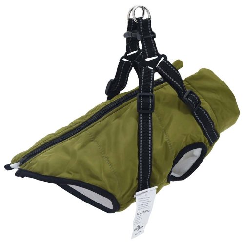 Cappotto Cani Imbracatura Impermeabile Riflettente Verde L24