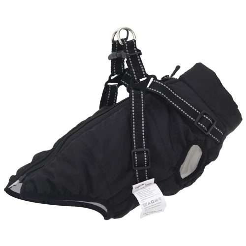 Cappotto Cani Con Imbracatura Impermeabile Riflettente Nero L24