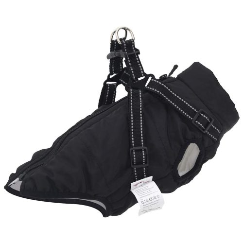 Cappotto Cani Con Imbracatura Impermeabile Riflettente Nero L36