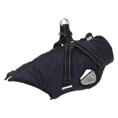 Cappotto Cani Imbracatura Impermeabile Riflettente Blu Navy L40