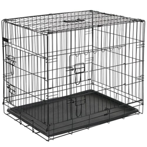 @pet Gabbia Trasporto Per Cani In Metallo 92,5×57,5×64 Cm Nera 15003