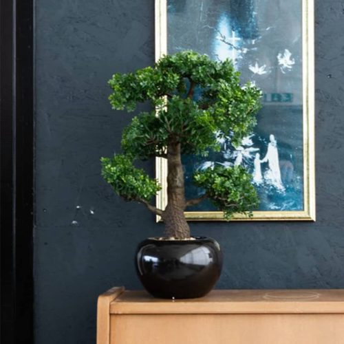 Emerald Ficus Artificiale Mini Bonsai 47 Cm 420006 Verde