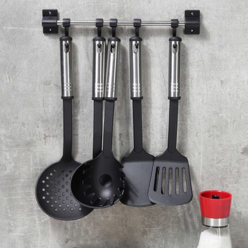 Hi Set Utensili Da Cucina 6 Pz Nero E Argento