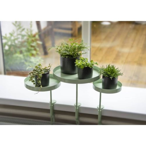 Esschert Design Vassoio Per Piante Con Morsetto Rotondo Verde M