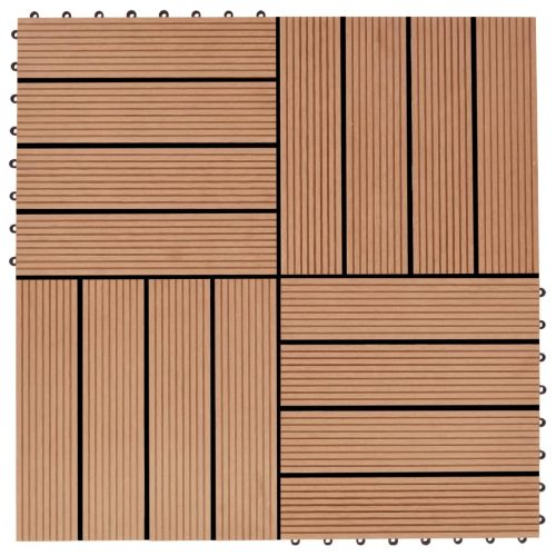 Piastrelle Per Decking In Wpc 11 Pz 30x30cm 1mq Colore Teak