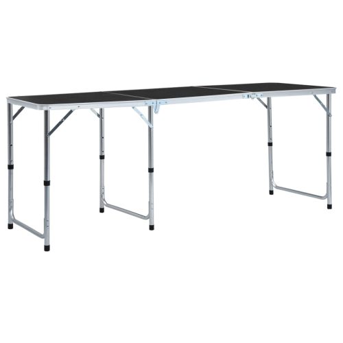 Tavolo Da Campeggio Pieghevole In Alluminio Grigio 180×60 cm